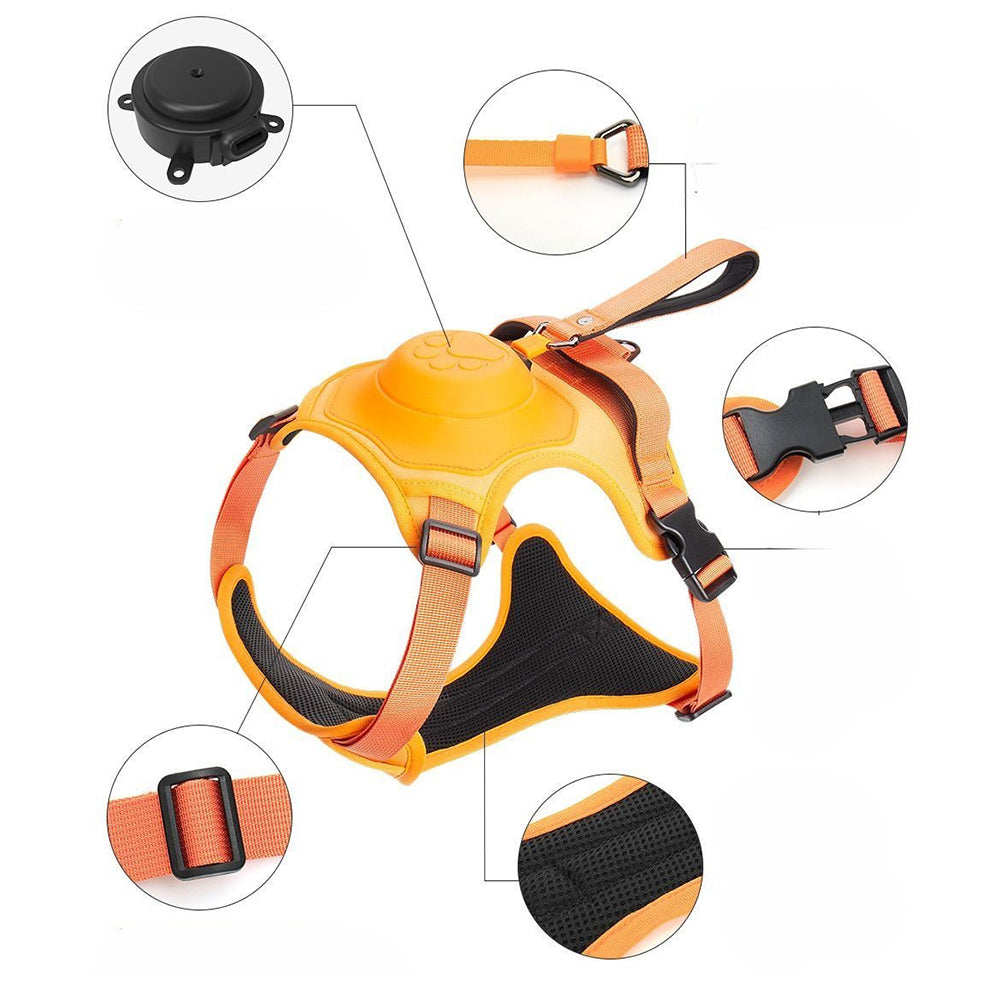 Reflective No-pull Dog Harness with Retractable Leash