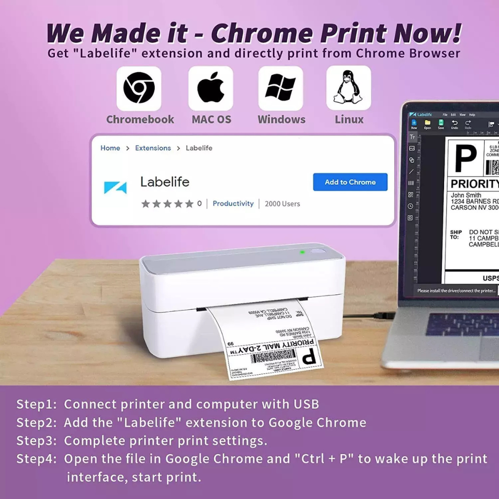 Bluetooth Thermal Label Printer