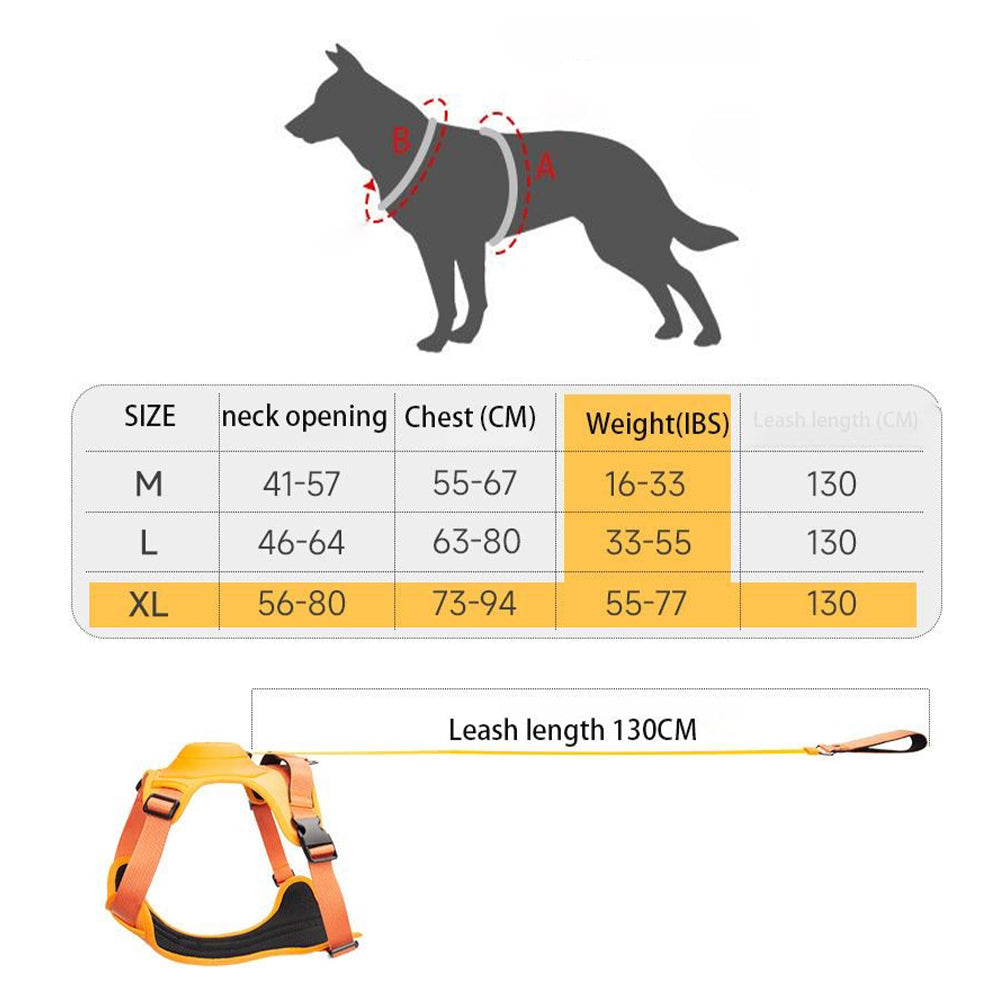 Reflective No-pull Dog Harness with Retractable Leash