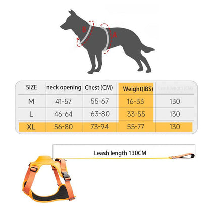 Reflective No-pull Dog Harness with Retractable Leash